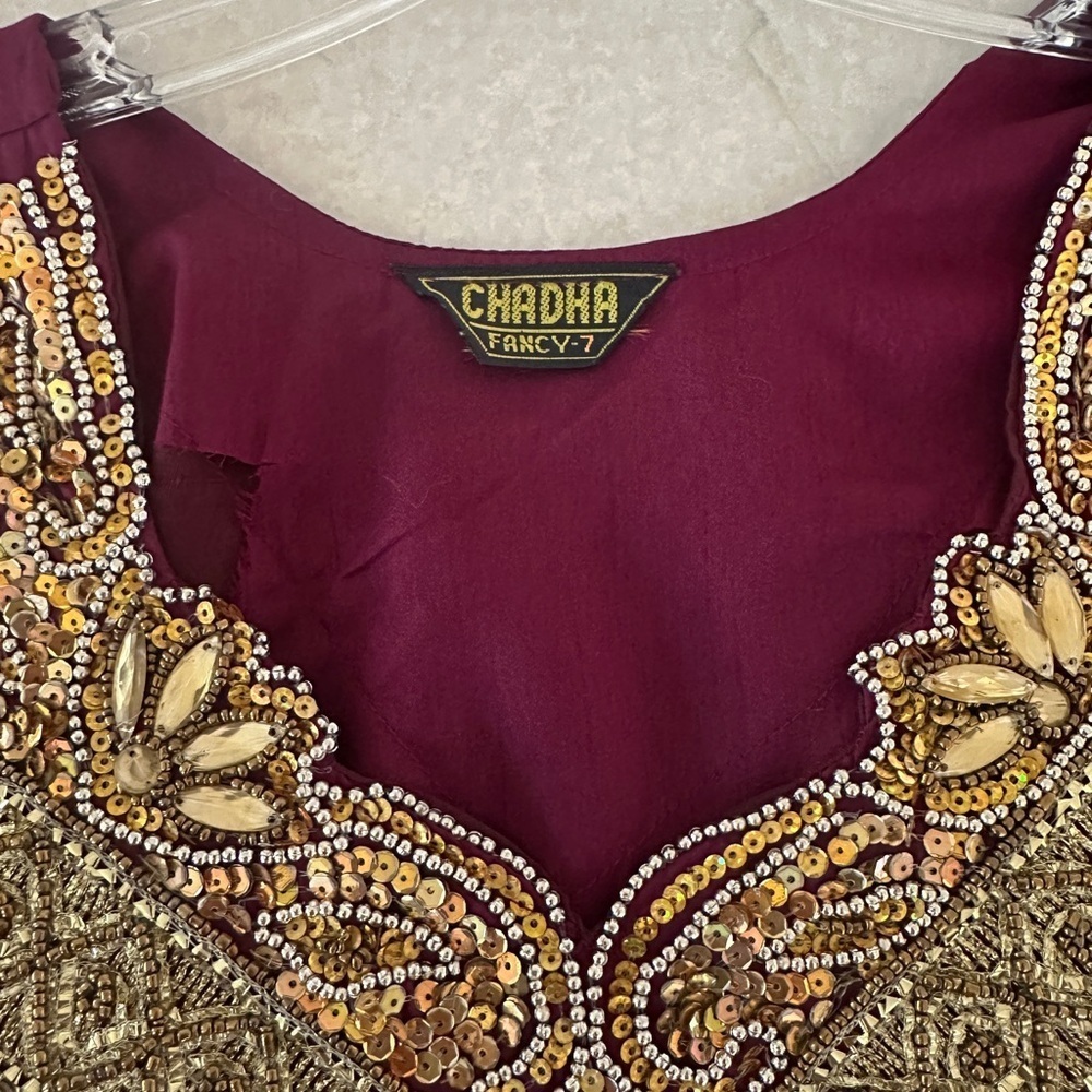 Elegant Purple and Gold Embellished Ethnic Tunic - Picture 4 of 7